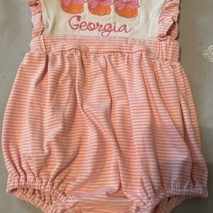 Pink Striped Baby Romper